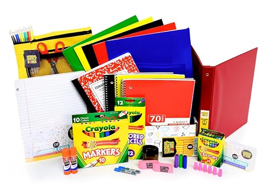 School Supply Boxes | High School Writing Bundle (1 Box) | Back to School Essentials Kit for Students & Teachers | Includes College-Ruled Filler Paper, College-Ruled Notebooks, 12 ct. Pens, & More