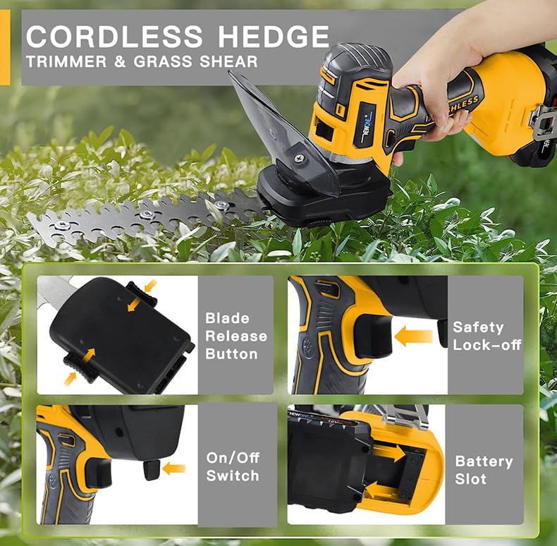 NEWONE 12-Tools Set Power Tool Combo Kits Compatible with De-Walt 20V Battery,Cordless Tool Set,2 Batteries and Charger