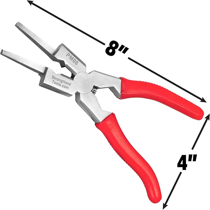 8” Mig Welding Plier, Nozzle Cleaner, Rounded Hammer Face, Tempered Wire Cutter, Ergonomic Vinyl Coated Handle, PM08, Strong Hand Tools