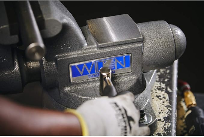 Wilton Tradesman Bench Vise, 6-1/2" Jaw (Width-6", Max Opening-4") Throat (Model 1765), Gray