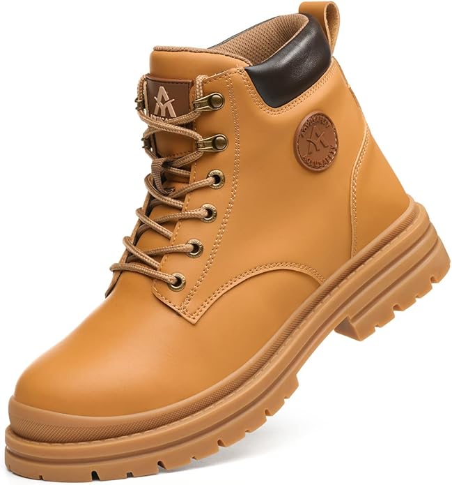 Work Boots for Men,Lightweight Breathable High Top Steel Toe Boots,Indestructible Steel Toe Shoes,Non Slip Safety Work Shoes.
