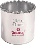 Starrett Diamond Grit Hole Saw, 1-13/16" Dia, 1-5/8" Cutting Depth | Ideal For Drilling Small Diameter Holes, 5/8-18 Thread Size, A2/A10 Arbor, Silver Finish, KD1136-N