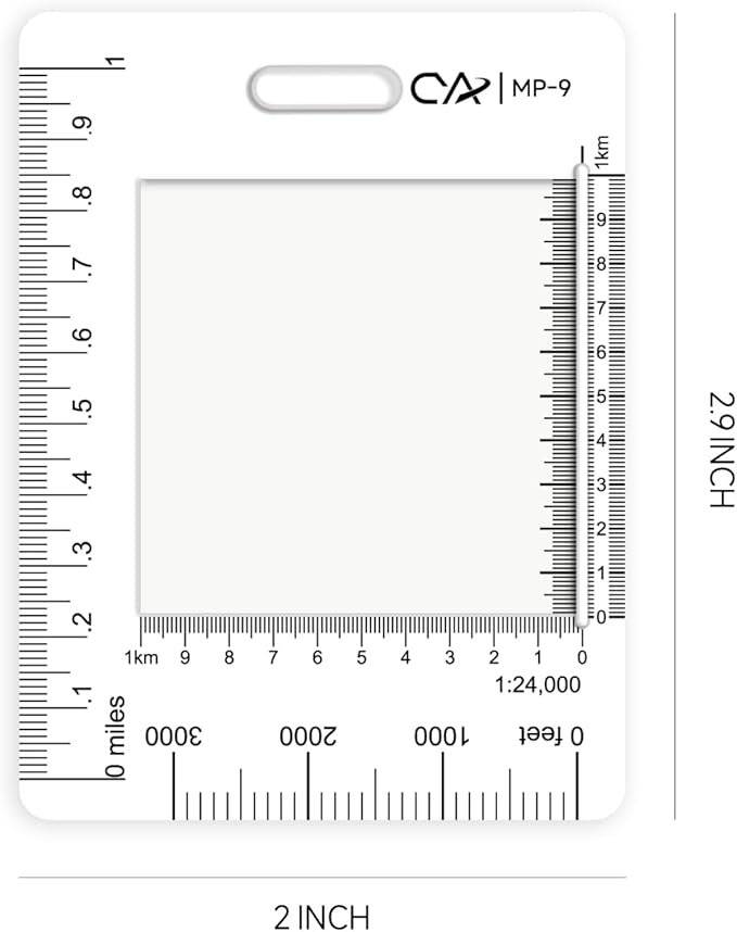 CYA UTM Military Map Coordinate Scale Protractor Map for Land Navigation, Military Style UTM/MGRS Coordinate Scale