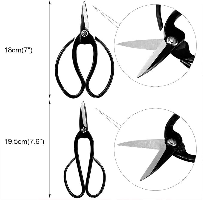 Gardening Tools，10PCS Bonsai Tool Kit ，Hand Made Set Carbon Steel Shear Cutter Scissor Wire Plant Gardening Nylon Case