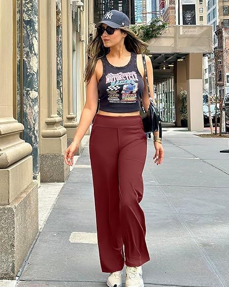 G4Free Yoga Pants for Women Wide Leg Pants with Pockets High Waisted