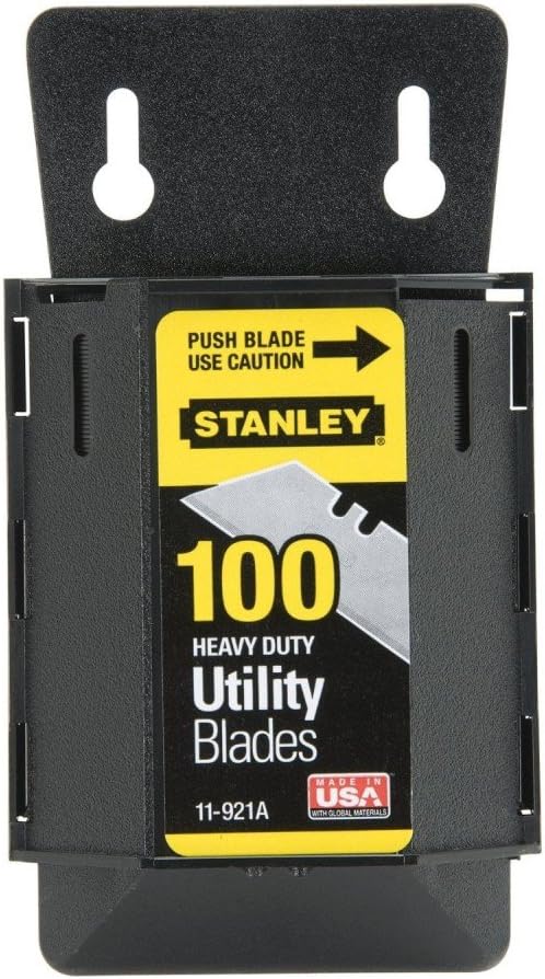 4 Pack of Stanley 11-921A 1992 Heavy Duty Utility Blades w/Dispenser 100 blades per Package