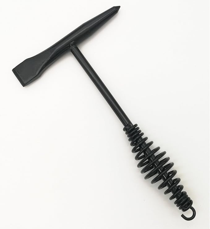 VASTOOLS Welding Chipping Hammer with Coil Spring Handle,10.5",Cone and Vertical Chisel/ 10" Wire Brush(Free), Black