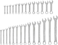 TEKTON Stubby and Standard Combination Wrench Set, 28-Piece | WCB90905 | (6 - 19 mm), Chrome Finish