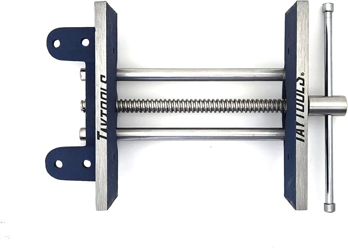 7" Light-Duty Woodworking Vise – Cast Iron Bench Vise with Trapezoidal Thread Screw & Dual Guide Bars – 6-1/8" Jaw Opening – Under-Bench Mount for Carpentry, Woodshop, and DIY Projects
