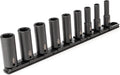 TEKTON 3/8 Inch Drive Impact Socket Set, 9-Piece | SID91101 | (5/16 - 3/4 in.), Deep, 6-Point, Socket Rail