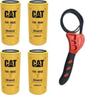 Caterpillar 1W-8845 Engine Oil Filter Advanced High Efficiency w/IHD Strap Wrench Bundle (4)