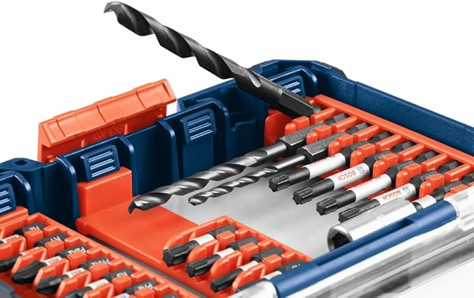 Bosch SDMS44 44-Piece Assorted Impact Tough Screwdriving Custom Case System Set for Screwdriving Applications