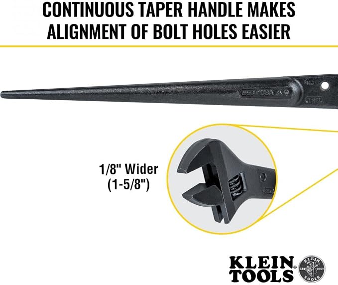 Klein Tools Adjustable Spud Wrenches (16-Inch & 10-Inch) with Tether Holes