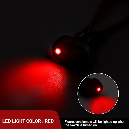 Nilight 5PCS LED Lighted Rocker Switch 12V Red Illuminated ON Off Toggle Switches 30A 3Pin SPST Oval Shaped 12mm Hole for Automotive Car Truck RV Motorcycles Marine Boats