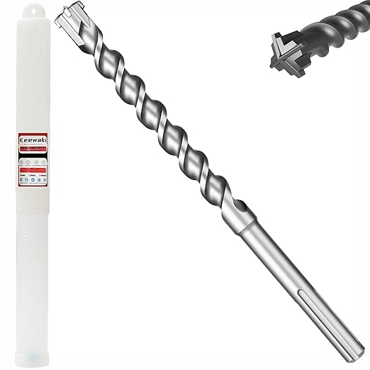 7/8" x 13" SDS Max Cross-Tip Rotary Hammer Drill Bit – Upgraded Heat-Treated Carbide Head, Extended Length 340mm for Longer Working Depth, Concrete Drill Bit for Masonry, Brick & Stone