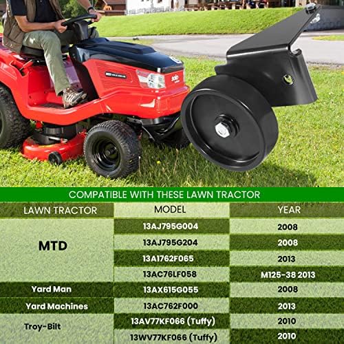 OEM-190-183 Mower Deck Wheel Kit for MTD Lawn Tractor 38'' and 42'' Decks 2009 and Prior - Replacement Deck Wheels with Brackets & Hardware for Yard Man, Troy-Bilt, Yard Machines Models