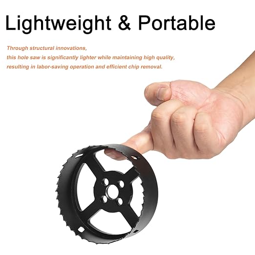 Bi-Metal Hole Saw Kit for Wood, Metal and Plastic, 3PCS Hole Saw Set with Case, Fast Chip Removal, Smooth Flat Drilling Edge, Lightweight & Portable (Black)