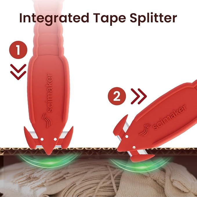 36Pcs Safety Box Cutter Knife of Recessed Concealed Stainless Steel Blade, Lobster Package Opener Plastic Cutter for Box, Carton, Shrink Wrap, Plastic Straps.