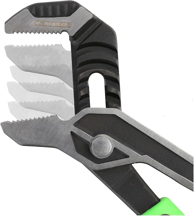 OEMTOOLS 22648 3 Piece Groove Joint Pliers Set, For Gripping, Pulling, and Turning Pipe and Fasteners, Includes 8", 10", and 12" Pliers, Chrome Vanadium Steel, Hardened Teeth, TPR Grips