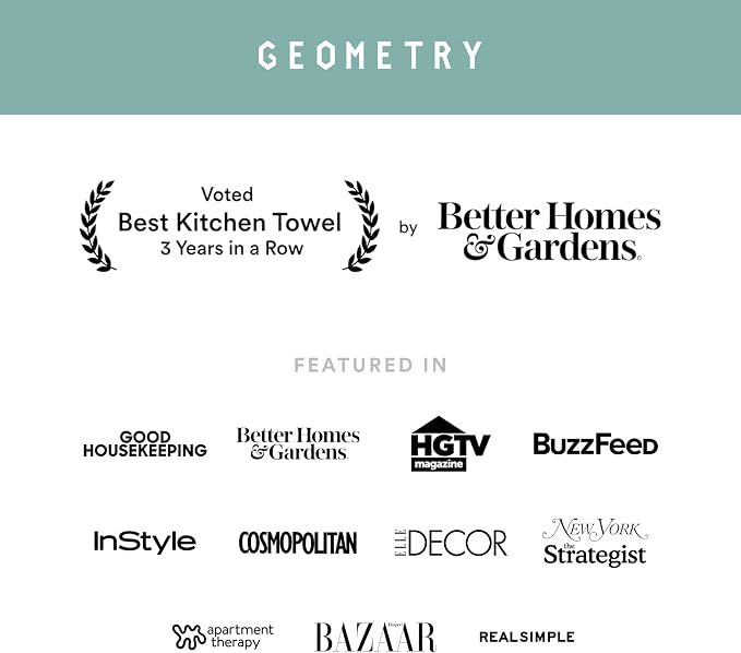 GEOMETRY Tea Towels – Spring & Summer Collection – Quick-Dry, Ultra-Absorbent, Reusable Microfiber Kitchen Towels for Drying & Cleaning - Sunbeam - 2 Pack