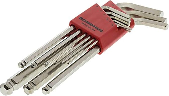 Bondhus 26999 Ball End Tip Hex Key L-Wrench Set w/BriteGuard, 22 Piece