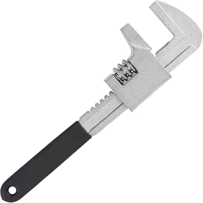 Non-slip Design Adjustable Wrench 15 inch, Wide Jaw Opening 3.35" Automotive Wrench with Black Silicone Non-slip Grip – Ideal for Automobiles, Machine Maintenance, Home Repairs, and Construction