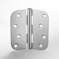 6 Pack goldenwarm 4 inch Brushed Nickel Door Hinges Satin Nickel Exterior Door Hinges - Residential Hinges for Interior and Exterior Doors, 5/8" Radius Corners, Iron