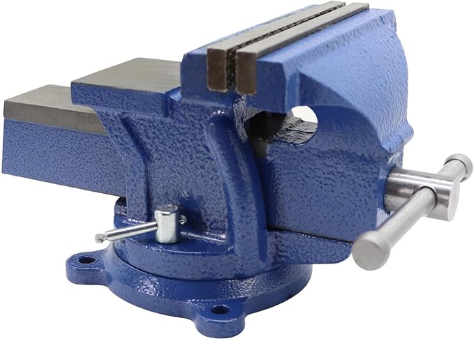 Nakkaa 10 Inch Heavy Duty Cast Iron Bench Vise 360° Swivel Lock Base
