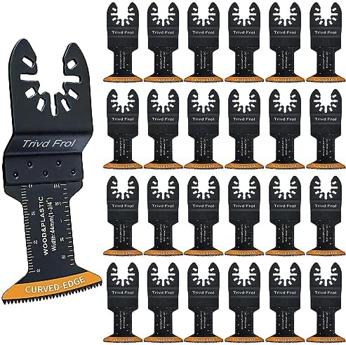 Trivd Frol 100 PCS Curved-Edge Oscillating Tool Blades for Wood Plastics