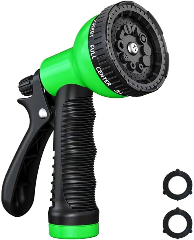 Garden Hose Nozzle Sprayer: 10 Watering Patterns Spray Nozzles Heavy Duty Hose Head Hose Attachment (Green)
