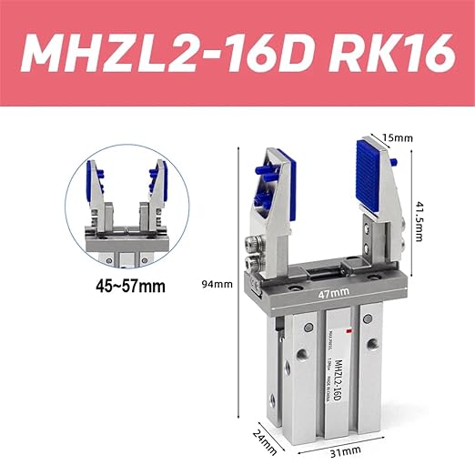 1pcs MHZ2 Finger Cylinder Parallel clamp Claw Fixture MHZ2-16D MHZ2-20D Bracket Extended Internal Support Bracket(MHZL2-16D RK16)