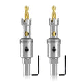 2-Pack 1/2" TCT Hole Saws for Hard Metal, Heavy Duty 13mm Tungsten Carbide Tipped Hole Cutters Set with Spring-Loaded Pilot Drill Bits for Stainless Steel, Metal, Iron, and Plastic.