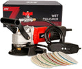 800W/110V Variable Speed 4'' Wet Polisher / Grinder & Granite Diamond Polishing Pads Concrete Polisher Stone Polisher for Granite/Marble/Concrete/Stones (PA0001000-2)