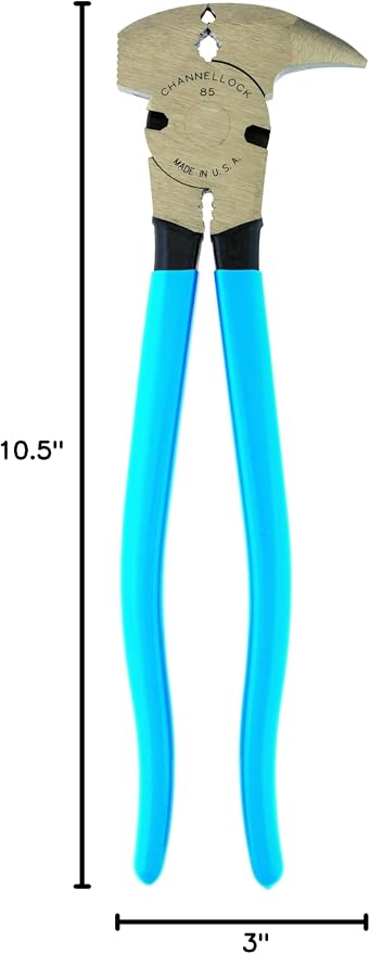 Channellock Fence Tool Pliers 85 - Heavy Duty Slip-Joint Pliers - 10.5"