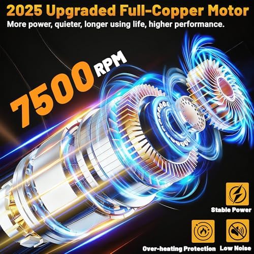 Cordless Buffer Polisher Compatible with Dewalt 20V Battery, 7500RPM | Dual Action | 6 Variable Speed | 6-Inch, 2026 New Upgraded Brushless High Power Orbital Car Polisher (Tool Only)