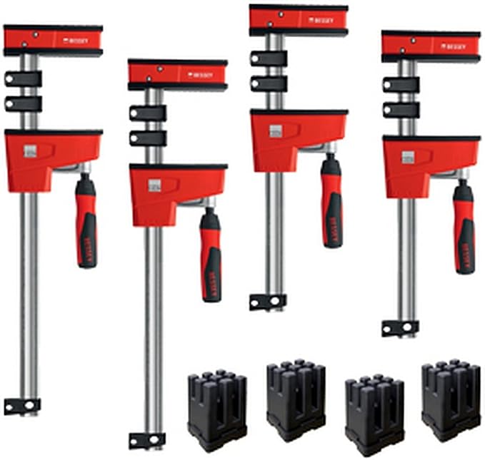 BESSEY KREK2440 K Body REVO Clamp Kit, 2 x 24 In., 2 x 40 In. and 1 set of KP Blocks - 1700 lbs Nominal Clamping Force. Spreader, and Woodworking Accessories - Clamps and Tools for Cabinetry