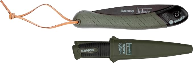 Bahco BAHLAP-KNIFE Ergonomic 7-1/2" Laplander Folding Saw & Knife Set, Includes 396-LAP and 2446-LAP with Rust-Proof Blade and Belt Holster for Bushcraft, Camping, Trail Maintenance & Outdoor Tasks