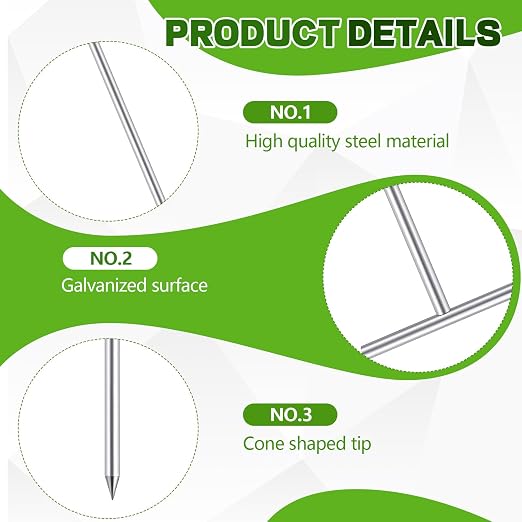 Zonon 2 Pack T-Handle Ground Rod Galvanized 3' L x 1/2" Diameter Ground Rod for Electric Fence Industrial Power Chemical Industry(36 Inch)