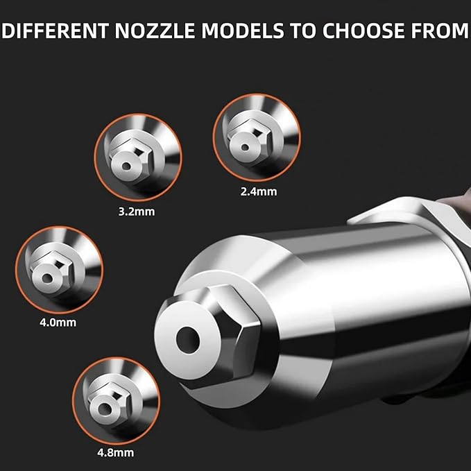 Rivet Gun Adapter with Removable Plastic Handle, Electric Rivet Gun Head, Cordless Riveting Drill Tool Accessories