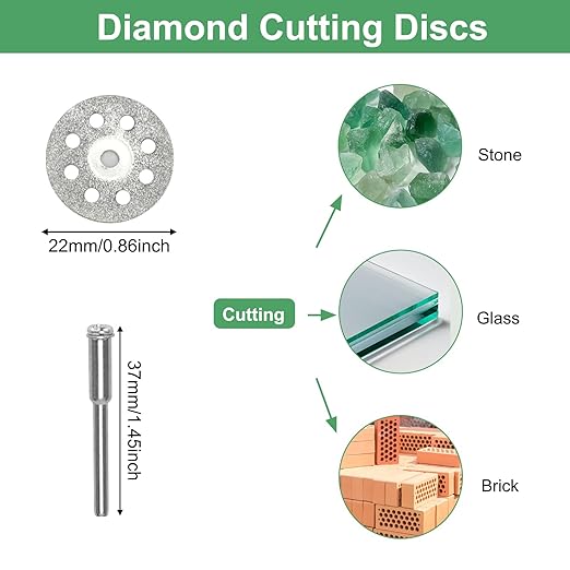 30pcs Cutting Wheel Set, Cutting Discs Compatible with Plastic for Rotary Tool, HSS Circular Saw Blades 5pcs, Resin Cutting Discs 10pcs Diamond Cutting Wheels 10pcs