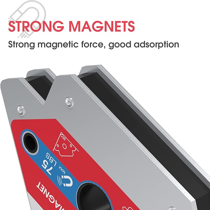 YESWELDER 75 LB Welding Magnet 2 Pieces of Magnetic Welding Holder 75 LBS Holding Power Welding Accessories (Pack of 2)