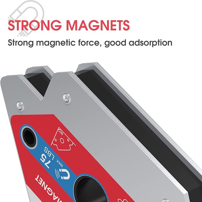 YESWELDER 75 LB Welding Magnet 2 Pieces of Magnetic Welding Holder 75 LBS Holding Power Welding Accessories