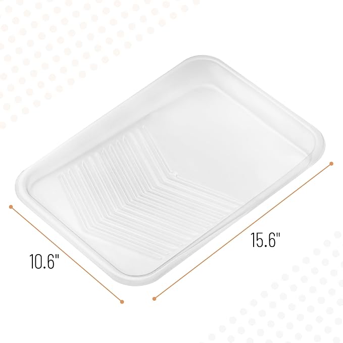 Bates 9 Inch Paint Tray Liners - 10 Transparent Plastic Disposable Trays for Painting Walls