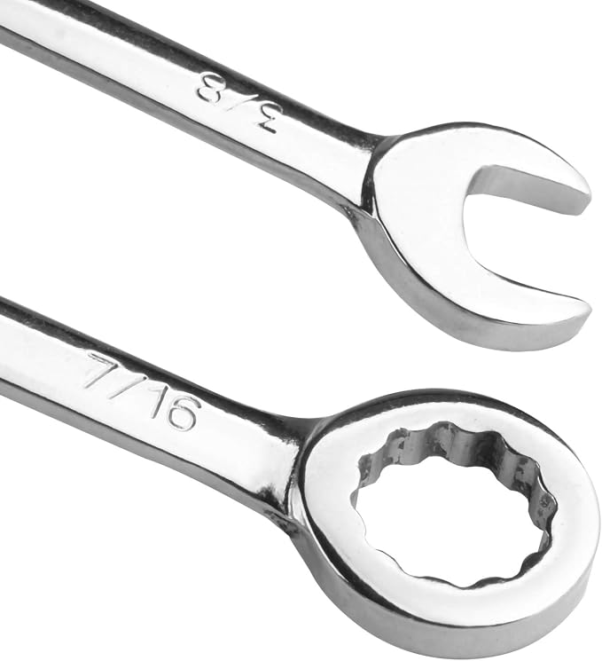 Larcele 10 Pcs Midget Wrench Set SAE Combination Open and Box End Mini Spanner MNBS-05