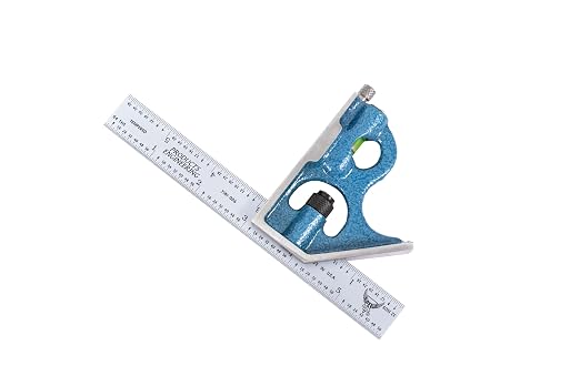 PEC Tools 2-Piece Combination Square - 18" Machinist Blade with English & Metric Graduation, Includes Cast Iron Square Head Featuring Level Vial & Scribe Tool, Precision Combo Square - Made in USA