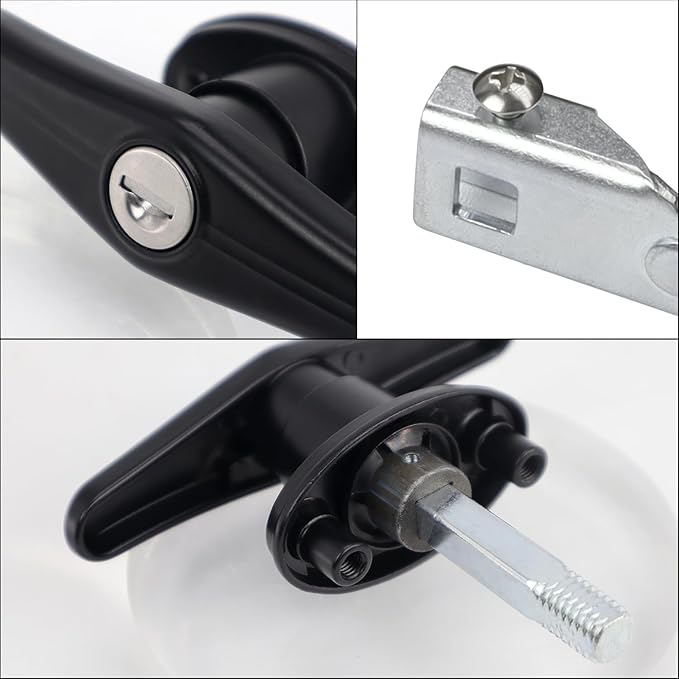 Truck Cap Locking T-Handle, Matching Set T-Handles Lock, Truck Cap Topper Camper Shell Locking T-Handle, Keyed Alike Black T-Handle Lock kit (Left&Right)-Complete Set (2 Locks)