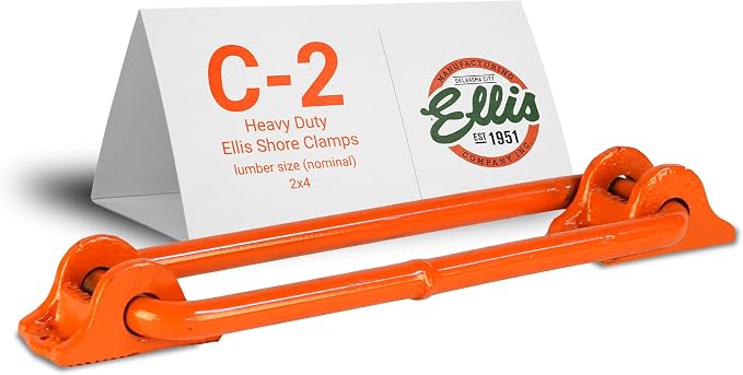 Ellis Shore Clamps - 2x4 Lumber Size, Adjustable Support System, Durable & Secure, Long-Lasting for Woodworking