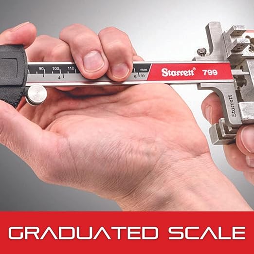 Starrett Stainless Steel Electronic Slide Caliper - 0-24" Range, .0005" Resolution, LCD Display, Fine Adjustment Thumb Wheel, in/mm Conversion - 799AZ-24/600