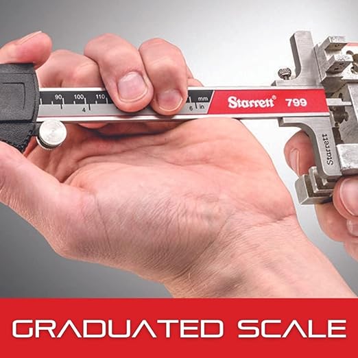 Starrett Stainless Steel Electronic Slide Caliper - 0-8" Range, .0005" Resolution, LCD Display, Fine Adjustment Thumb Wheel, in/mm Conversion - EC799A-8/200