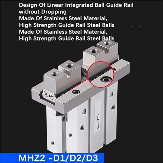 1PCS MHZ2 Pneumatic Finger Cylinder Parallel Gripper MHZ2-10/16/25/32/40D1/D2/D3 Side Thread Aluminium Clamps(MHZ2-40D2)